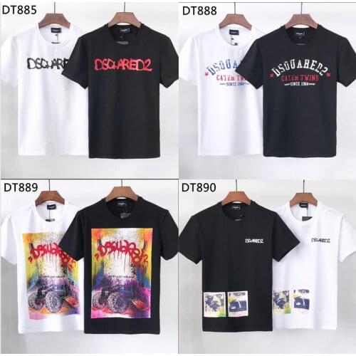 Summer Classic Dsquared2 Men Women Cotton T Shirt Letter Print O Neck Short Sleeve Shirt Hip-Hop Style mens black t shirts