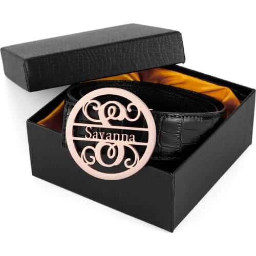 Personalized Custom Name LOGO Buckle High Quality Stainless Steel Metal Accessories Fashion Casual Womens Belt Birthday Gift