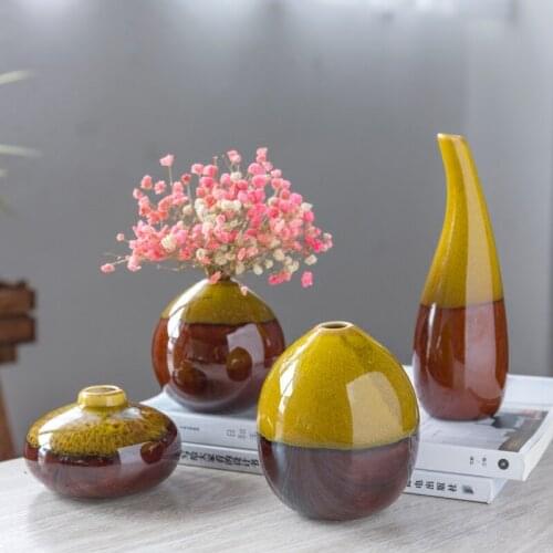 Zen Vase Kiln Glazed Ceramic Vases Chinese Classical Home Decoration Crafts Ornaments Alien Vase Desktop Decoration