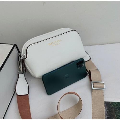 Quality Bags For Women 2021 Fashion Wild Small Square Bag Wide Straps Female Shoulder Bag Casual Solid Color Lady Messenger Bag
