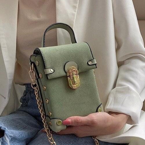 Leather Scrub Simple Mini Bags Bolsa Femininas Messenger Crossbody Bag For Women Small Money Clutch clamp for money card holder