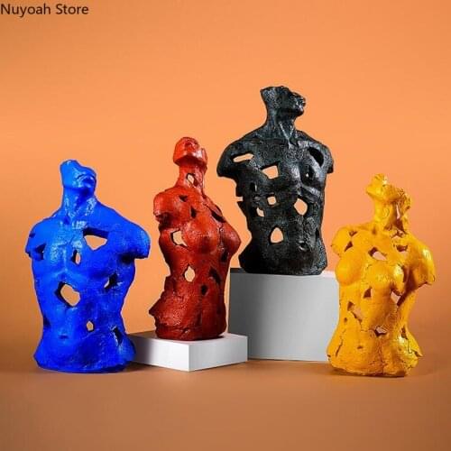 Creative Bust Portrait Sculpture Decoration Hollow Statue Home Crafts Abstract Art Living Room Desktop Decoration Nordic