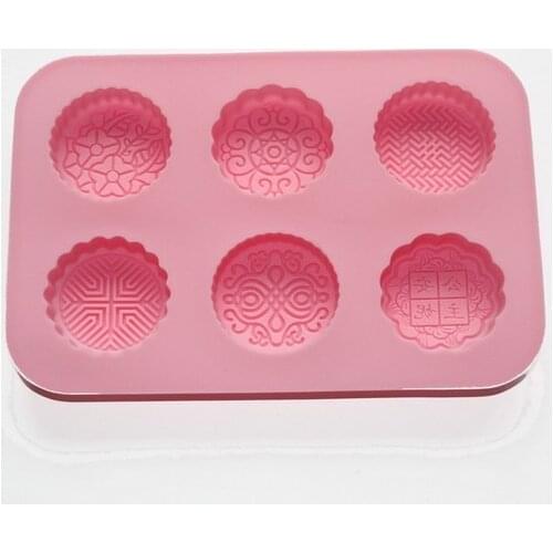 Round Mooncake Chocolate Muffin Cupcake Soap Silicone Mold Pan Tray
