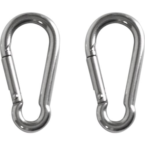 MagiDeal 2Pcs Stainless Steel Carabiner Clip Snap Spring Fast Hook Buckle M5/4x50/40mm for Camping Hiking Boating Kayaking Acce