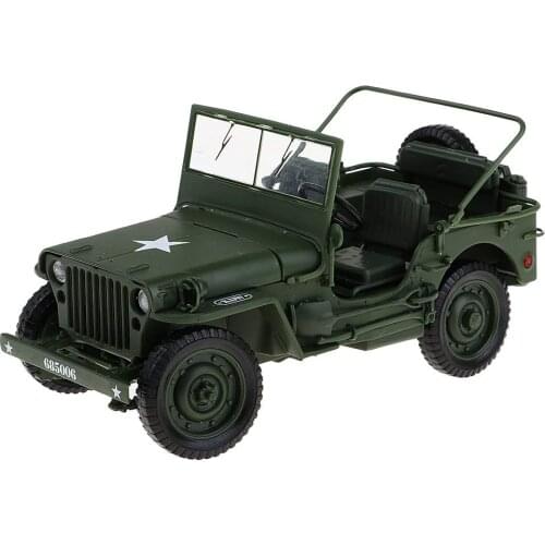1:18 Alloy Military Army Vehicle Car Model Collectible Ornament Educational Toys Birthday Gift for Children Kids Toddler