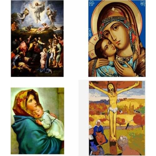 Catholic Jesus Our Lady DIY Digital Oil Painting By Numbers Paint Drawing Coloring By Number Canvas Hand Painted Modular Picture