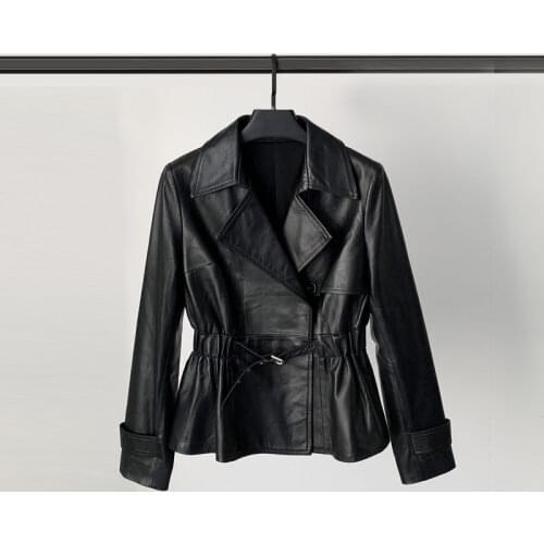 Genuine Leather Jacket Women Spring 2021 Short Sheepskin Coat Female Biker Coats and Jackets Chaquetas Para Mujer Pph4342