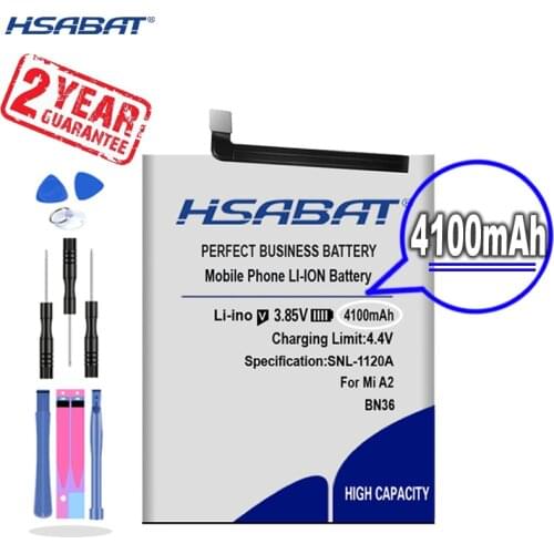 New Arrival [ HSABAT ] 4100mAh BN36 Replacement Battery for Xiaomi Mi A2 MiA2 Mi 6X Mi6X