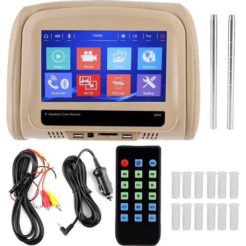 New Universal Car 8in Headrest Monitor MP5 Video Media Player High Definition Vehicle Accessory HD Headrest Display