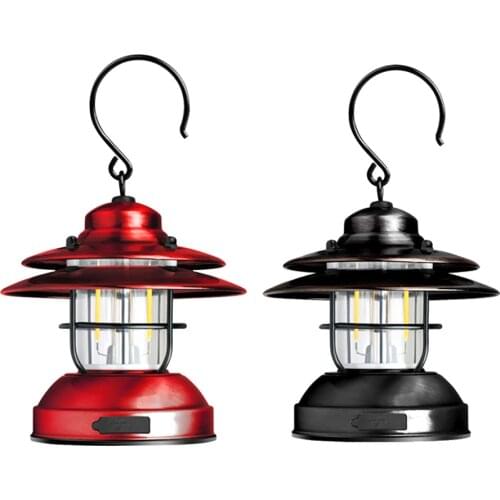 Hanging Camping Light Retro Outdoor Lantern Lamp Portable Garden Yard USB Charging Lamp Night Market Stall Lighting Light