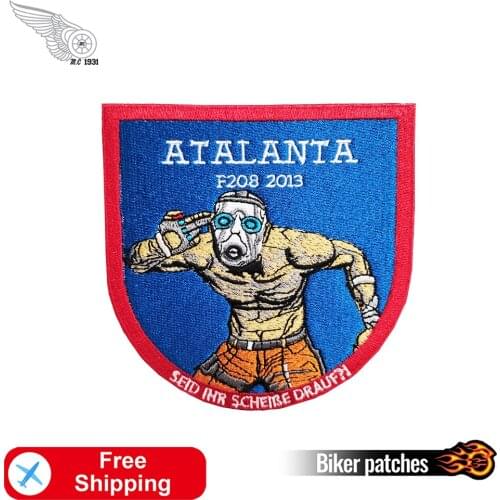 Cool Muscle Man With Mask Embroidery Patches Punk Badges Biker Motorcycle Accessories High Quality Appliques Stripes Twill Patch