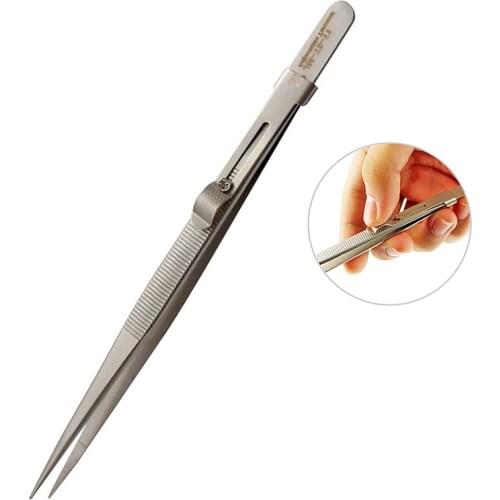 Adjustable Tweezers Antimagnetic Forceps Stainless Steel For Electronics Chemical Medical Makeup Multi Hand Tools