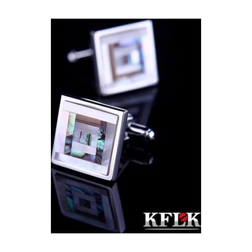 KFLK Luxury 2020 shirt cufflinks for mens gift Brand cuff buttons Color Shell cuff link High Quality abotoaduras Jewelry