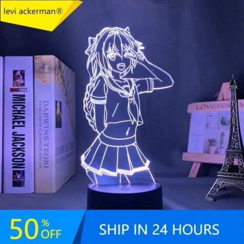 Fate Apocrypha Astolfo Led Night Light for Bedroom Deco Gift Nightlight Anime Waifu Table 3d Lamp Astolfo Fate Apocrypha