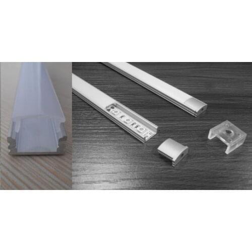 1M/3.3FT U-Shape Aluminum Channel/Profile with Opal Cover End Cap and Mounting Clips for surface recessed LED strip installation
