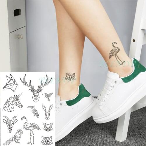 Waterproof Temporary Tattoo Stickers Geometric creative animal head Fake Tatto Flash Tatoo hand foot arm for kids women men