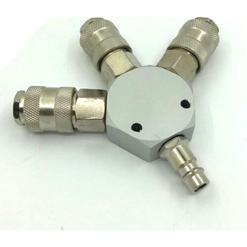 Air Compressor Distributor Hose Coupling Pneumatic Connector Tools 3-WAY Quick Coupler 1/4''NPT European Standard