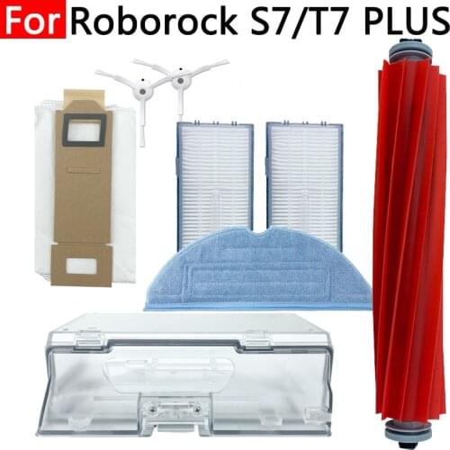For Xiaomi MI Roborock S7 T7 PLUS Home Accessories Parts Main Side Brush Hepa Filter Rag Dust Box Kit Robot Vacuum Cleaner Xiomi