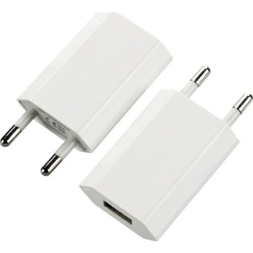 5V1A USB charger Mobile Phone EU Charger Plug Travel Wall Power Adapter For iPhone iPad Samsung Xiaomi Phone Charge 100pcs