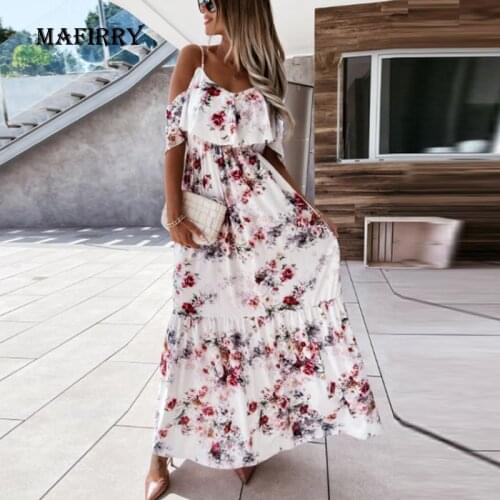 Elegant Women Floral Print Short Sleeve Dress Sexy Off Shoulder Summer Spaghetti Strap Dress Lady Casual V Neck Slim Party Dress
