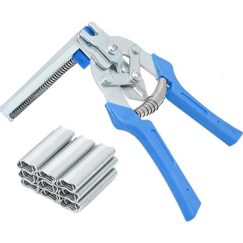 1Pcs Fastening Clamp Installation Cage Plier and 600pcs M Nails Chicken Rabbit Fox Bird Dog Poultry Cage Clamp Installation Kit
