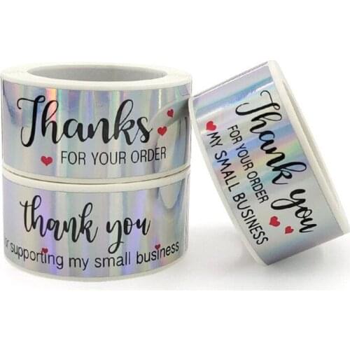 120Pcs 3inch x1inch laser paper sticker labels Thank You for Supporting my small business gifts wedding label