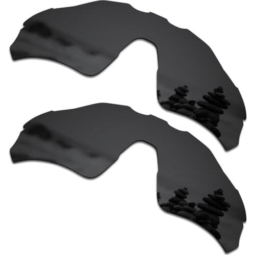 SmartVLT 2 Pieces Polarized Sunglasses Replacement Lenses for Oakley Radar EV Path Stealth Black and Stealth Black