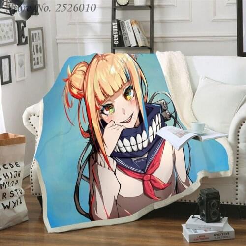 Cross my body My Hero Academia 3D Velvet Plush Blanket Bedspread For Kids Girls Sherpa Blanket Couch Quilt Cover Travel 02