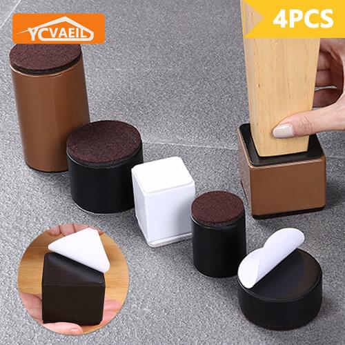 4pcs Square Carbon Steel Furniture Foot Pad Table Chair High Bed Sofa Raised Floor Protection Wear Resistant Anti Slip Foot Pad