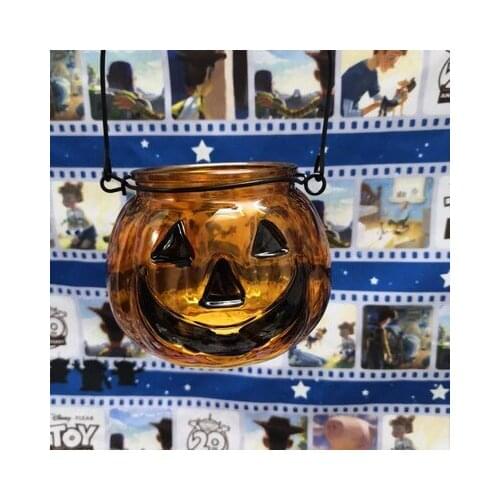 7.5cm Kawaii Autumn Decorations Fake Pumpkins Halloween Party Prop Candlestick Glass Craft Home Cosplay Decor Tools Holiday Gift