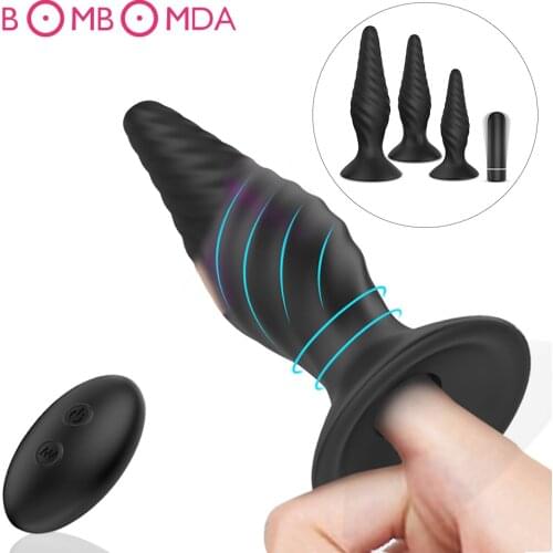 3PCS Anal Vibrator Adult Sex Toys Sex Finger Sleeve G spot Stimulator Wireless Remote 9 Speeds Dildo Anal Plug Vibrator For Men