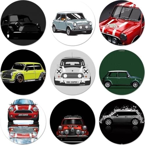 British classic national car mini cooper Icons Pins Badge Decoration Brooches Metal Badges For Clothes Backpack Decoration