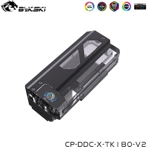 Bykski PC Water Cooling Square Water Tank ,Transparent ,Acrylic +Alimunum Reservoir ,Compatible DDC pump ,G1/4 CP-DDC-X-TK180-V2
