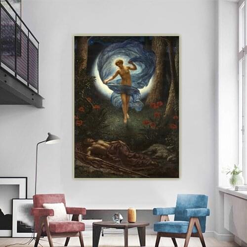 Citon Edward John Poynter《The Vision Of Endymion》Canvas Art Oil Painting Artwork Poster Picture Wall Decor Home Decoration