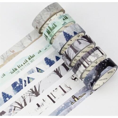15mm*7m Washi Tapes DIY Plants all year round Masking tape Decorative Adhesive Tapes Scrapbooking Stickers Christmas gift