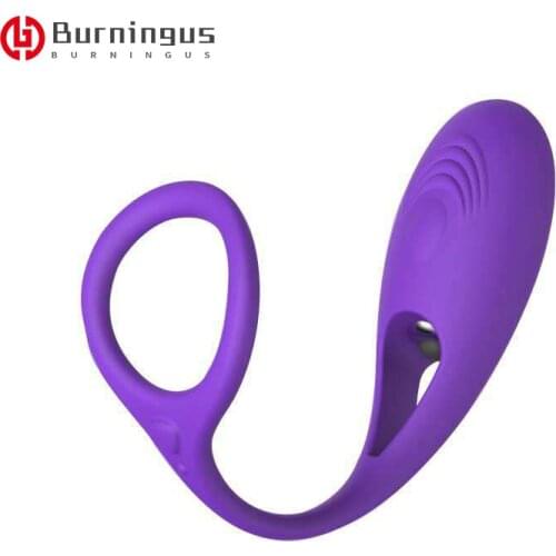 Burningus Sex Toy for Men Cock Ring Clitoris Stimulate Vibrator Vibrating Penis Ring Delay Premature Ejaculation Lock Fine Ring