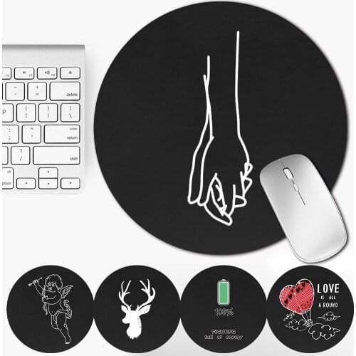 Round Mouse Pad Stylish Simplicity Mat Desktop Non-slip Leather Pad PC Mouse Pad Round Desk Gamer Gaming Mat for PC Laptop