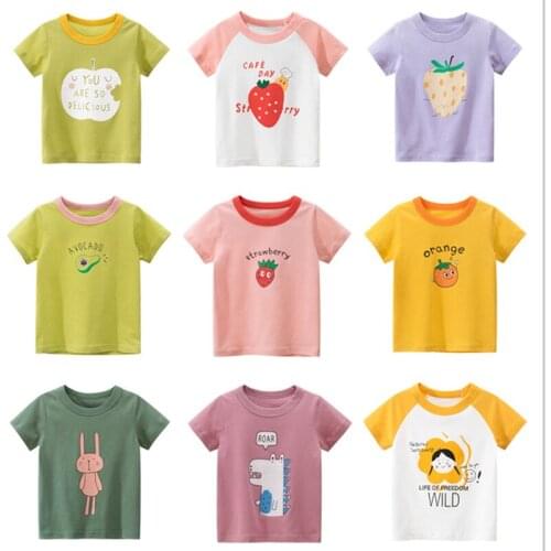 Summer Cotton Baby Clothes Girl Tshirts Children Cotton T Shirt Short-sleeve Tops Tee Fruit Printed Kids T-shirt for Girls 2-8Y