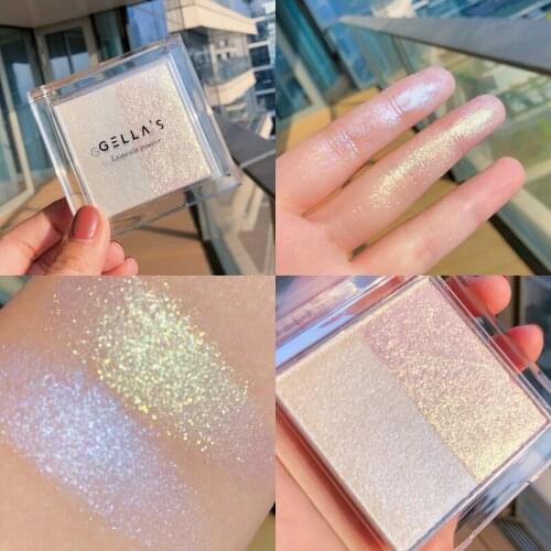 Shimmer Glitter Bronzer Highlighter Palette Brighten Skin Highlight Holographic Makeup Palette Illuminat Bronzer Palette