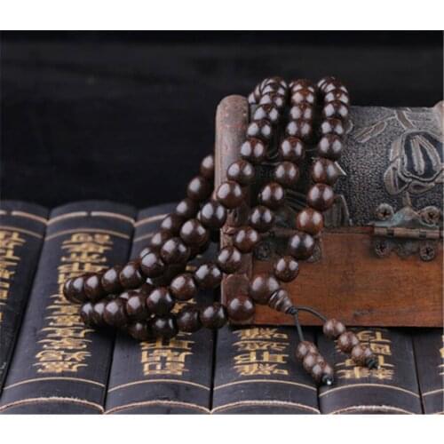 Natural Fragrant Agilawood Aloeswood Buddhism Round Beads Bracelets For Women Men Bless You 8mm