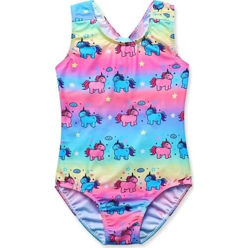 2019 New Arrival Unicorn Swimwear for Toddler Girls one piece swimsuits kids Beachwear kids bathing suit 3-10Y