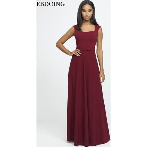 New Arrive Bridesmaid Dresses Boat Neck Neckline A-line With Cap Sleeves Robe De Soiree Floor-length Wedding Party Dresses