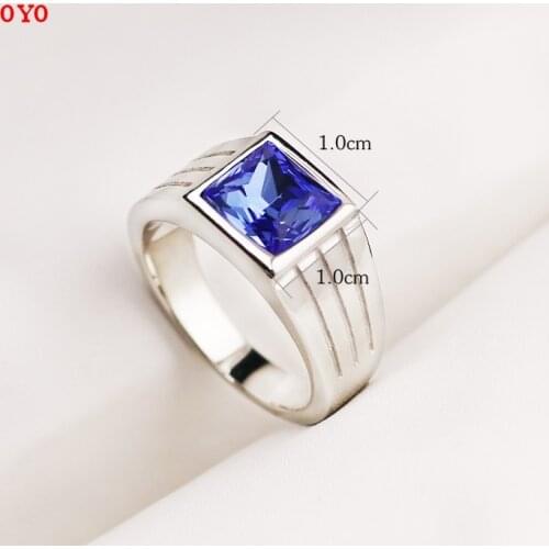 925 silver sapphire ring single trendy index finger ring