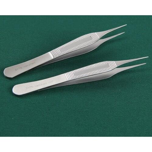 Shanghai Zhonghe Tiangong plastic tweezers with hook nose integrated Edison forceps fine ophthalmology special equipment ADSON f