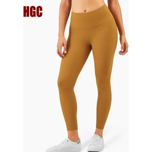 Sports Fitness Women High Waisted Yoga Pants Gym Tights No Front Seam Leggings Butt Lifting Workout Stretchy Running HGC
