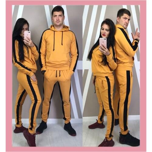 Antumn Couples Casula Sportswear Striped Plus Size Sweatshirt Pants Tracksuit Womens Mans Two Piece Sets Club Outfits Clothes