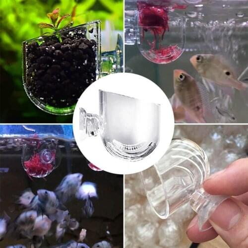 Glass Feeding Cup Fish Feeder Brine Shrimp Eggs Red Worms Food For Aquarium Supplies Supplies Fish U8Y7