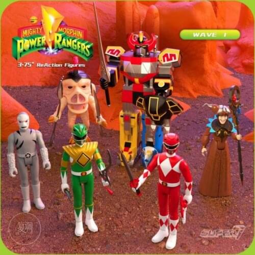 Super7 Red Ranger Green Ranger Putty Patroller Pudgy Pig Rita Repulsa Megazord Hang Card Collectible Model Action Figure Toys
