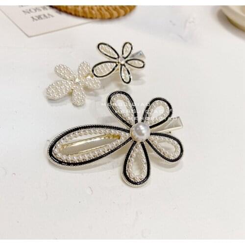 MENGJIQIAO New Korean Elegant Hair Jewelry Pearl Beads Flower Hairgrips For Women Girls Fashion Hair Jewelry Wedding Accessories