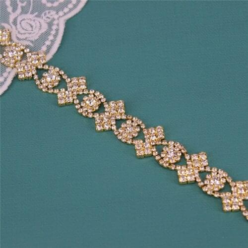 1 Yard Handmade Gold Claw Chain Jewelry Crafts DIY Trim Crystal Rhinestone Close Chain Trimming